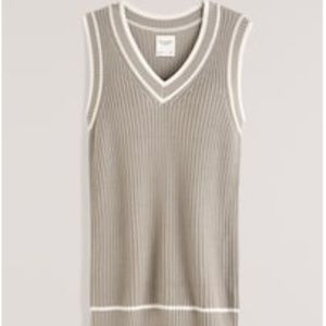 Abercrombie Sleeveless Vest Mini Sweater Dress - Taupe
